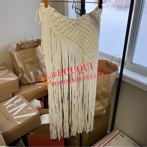 BLOGGERS FAV ZARA CROCHETED PAREO FRINGE SKIRT - Picture 3 of 14